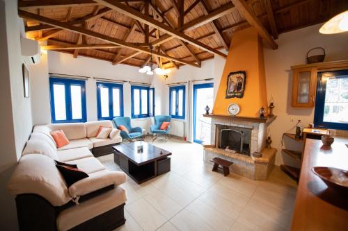 Panoramic Sea View Villa Evmenia and Harbourside Sea front apartments in Loutraki Skopelos