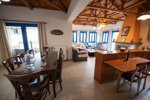 Panoramic Sea View Villa Evmenia and Harbourside Sea front apartments in Loutraki Skopelos
