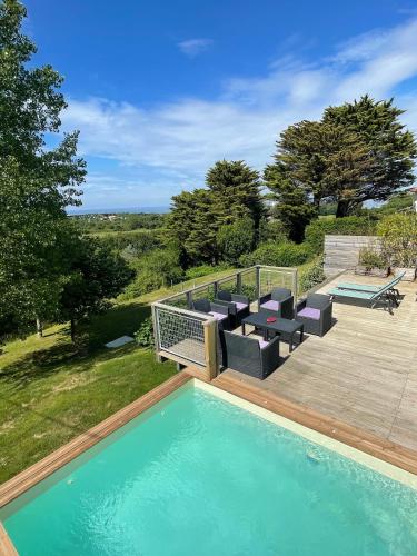 Maison la Corniche Basque avec piscine et vue océan