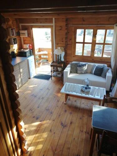 Agréable chalet en bois et son extérieur