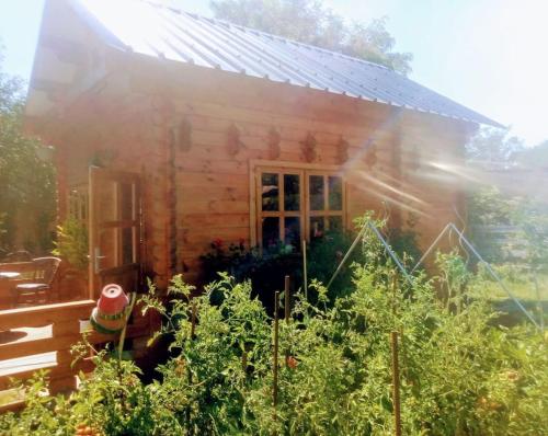 Agréable chalet en bois et son extérieur