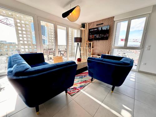 Duplex - Vue Mer exceptionnelle - Quartier Euromed-avec Box