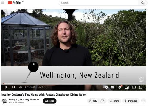 Tiny house with greenhouse dining Tiny house with greenhouse dining