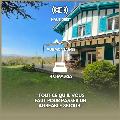 Magnifique maison basque - vue montagne - 8 personnes gîte à louer Mouguerre