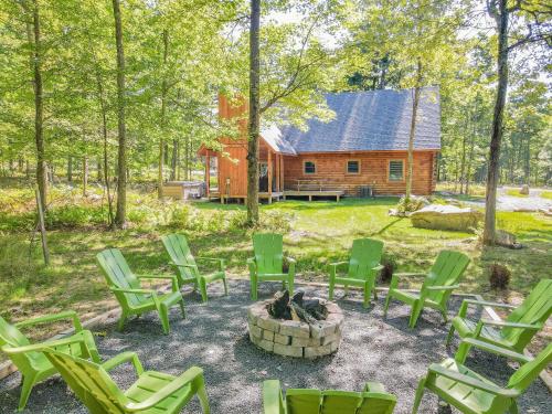 Modern Cabin with Hot Tub and Outdoor Fireplace image