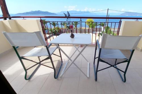 A balcony of Aegina by the saronic gulf