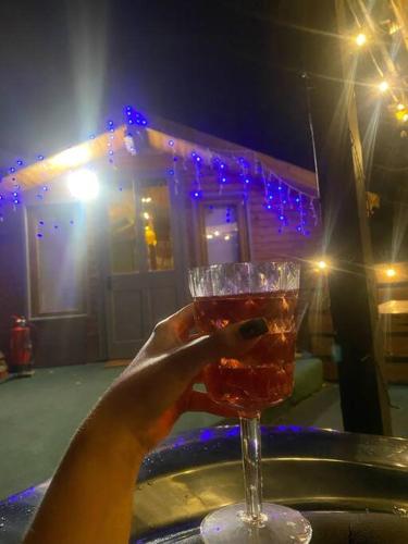 Wooden tiny house Glamping cabin with hot tub 1 in Tuxford