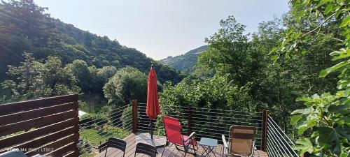 Erkély/terasz, 66 négyzetméteres, 2 hálószobás Ház 1 fürdőszobával Marcols-les-Eaux területén (Le temps Suspendu) in Saint-Pierreville