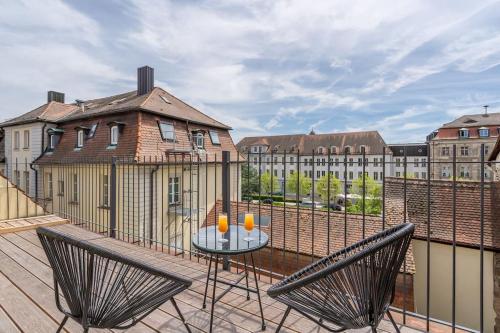 Kilátás, NUVANA FLATS - Loft 522 Dachterrasse mit Altstadtflair in Ansbach