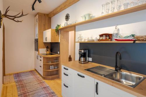 köök, Appartements Bergheim in Hinterthal