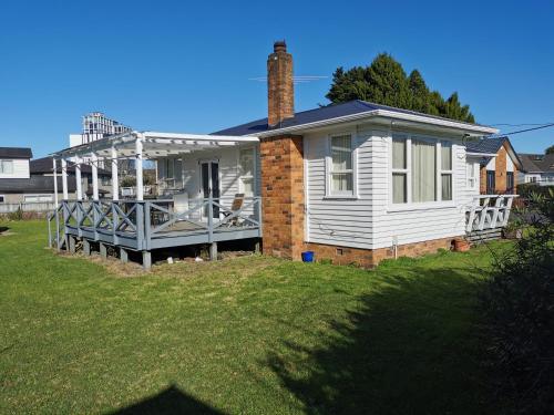 White weather board house