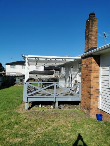 White weather board house