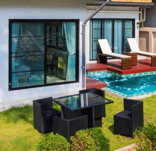 pool villa with warm water