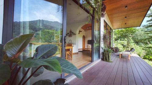 Balcony/terrace, Hanoi Mountain View 3BR Private Villa, Natural Spring Infinity Pool, Healing Nature Retreat, VNese C in Quoc Oai