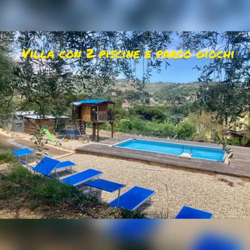 La Casa di Martina, villa con 1 piscina 1 piscina bimbi e parco giochi - Location, gîte - Caramagna Ligure