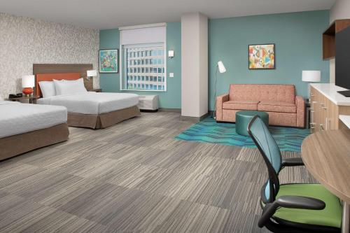 Queen Studio with Two Queen Beds - Mobility Access/Non-Smoking room in Home2 Suites by Hilton Miami Airport South Blue Lagoon