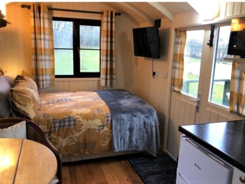 Idyllic Shepherds Hut glorious views to South Downs 'Perch'