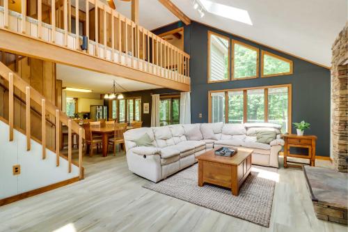 Woodsy Big Bass Lake Hideaway with Fire Pit and Deck!