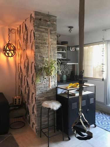 Studio climatisé, super déco, piscine, avec 2 vtt