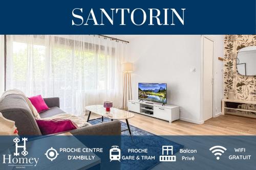 HOMEY SANTORIN - Proche Centre - Balcon Privé - Wifi gratuit - Location saisonnière - Ambilly