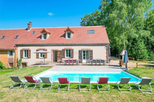 Crazy Villa Moulin du Vinet 28 - Heated pool - Basket - 2h Paris - 26p