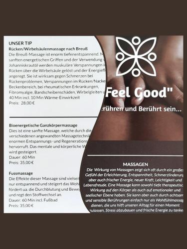 Ferienwohnung "Am Blauwasser" mit Infrarotkabine Ferienwohnung "Am Blauwasser" mit Infrarotkabine