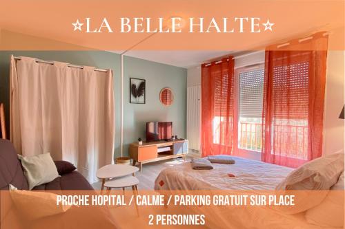 T2 cosy proche hôpital + parking gratuit sur place