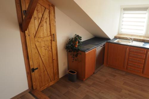 Konyha, Apartmán U Borovice (Apartman U Borovice) in Bila Tremesna