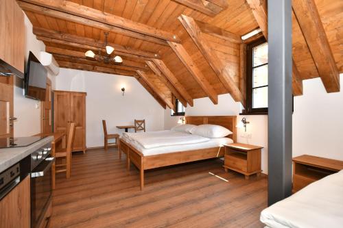 Three-bed studio with kitchenette
