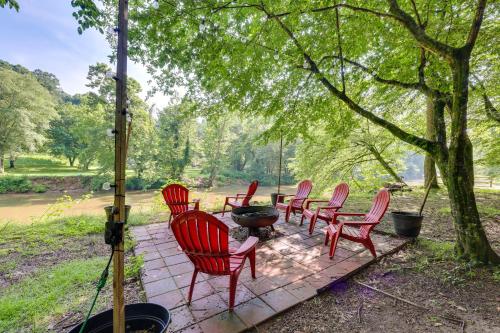 Riverfront Ellijay Cabin with Deck and Pool Access!