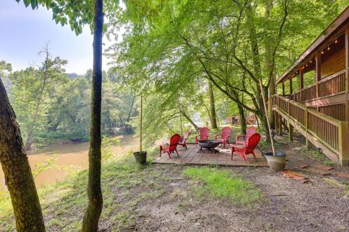 Riverfront Ellijay Cabin with Deck and Pool Access!