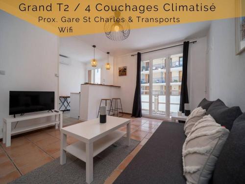 Appartement Climatisé tout équipé 4 couchages à 6 minutes de la gare St Charles - Location saisonnière - Marseille