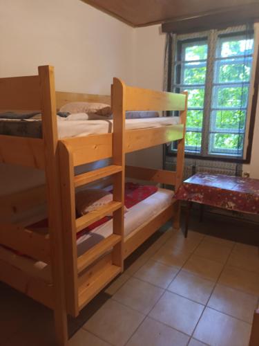 1 double bed, 1 twin bed, 1 bunk bed