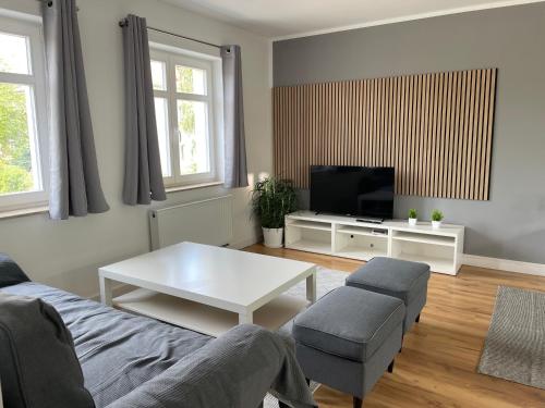 صالة مشتركة/ منطقة التلفزيون, Ferienwohnung-Elbland in Coswig