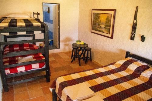 1 double bed, 1 twin bed, 1 bunk bed