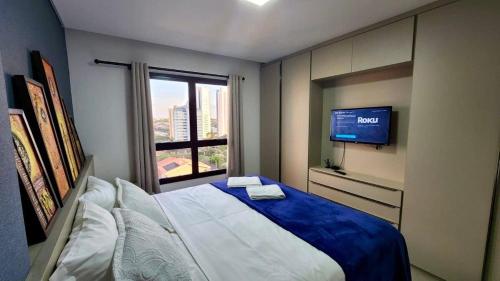 Estúdio com Quarto Privativo, TV e Cama Super King