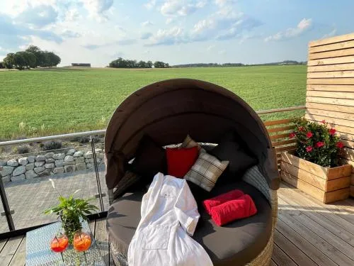 Ferienwohnung im Chaletstil Bergloft 115 qm Wellness Fitness Sauna Bergrödelhof in Feilitzsch, Deutschland