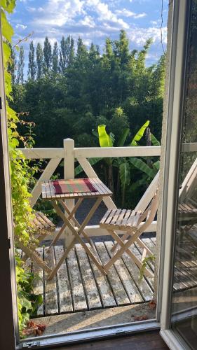 Chambre bananier: maison arborée face à la rivière