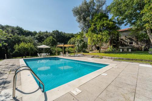 Stone-crafted tranquility with a relaxing pool