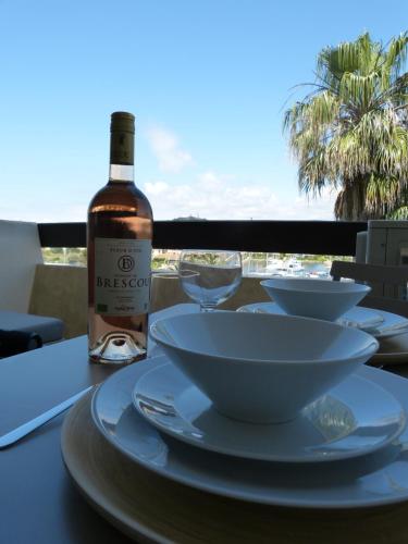 Balcony/terrace, Studio Blue Marina Luxe - Port Nature - Village Naturiste in Agde