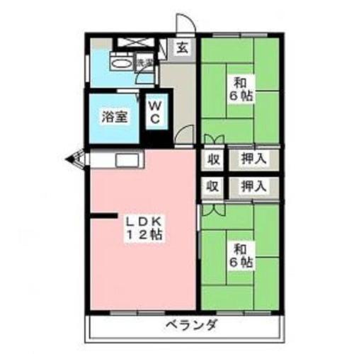 前橋市　群馬県庁徒歩圏内　広い50㎡　2LDK　マンションの1室