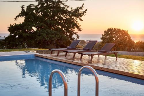 Luxury Rhodes Villa Anissa Villa Sea View Private Swimming Pool 4 BDR Kalithea Rhodes