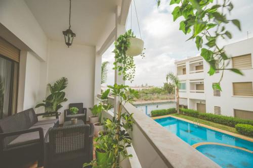 View, lovely 2 bedroom vacation home with pool/beach in Skhirat