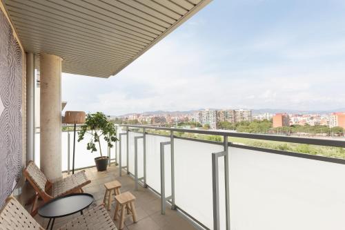 Balcony/terrace, Olala Port Forum Apartments in San Adrian de Besos