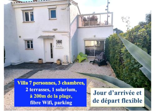Côte Indigo - Villa 7 personnes, 3 chambres, 3 terrasses - à 150 de la mer gîte à louer Appartement climatisé vue mer et montagne,WIFI, plongee