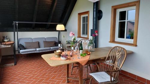 陽台/露台, Hossies Hof - Luxus Ferienhaus Scheune in 貝茨多夫-赫尼茨