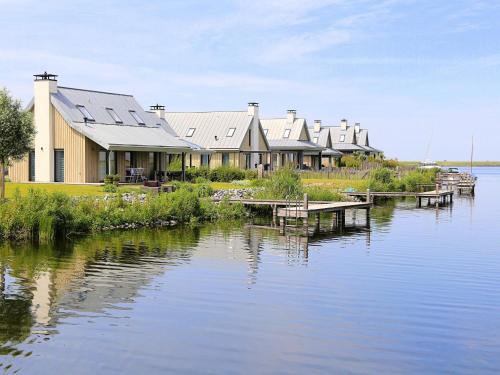 Modern design lodge directly at the water, in national park