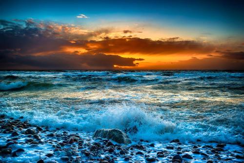 Strand, Nordwind in Damp