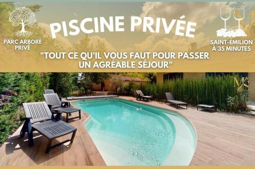 Charmante maison avec parc arboré & piscine au sel - Location saisonnière - Saint-Laurent-des-Hommes