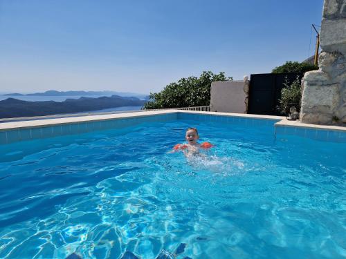 Peldbaseins, Amber's Place: cosy house with pool and sea views in Brsecine